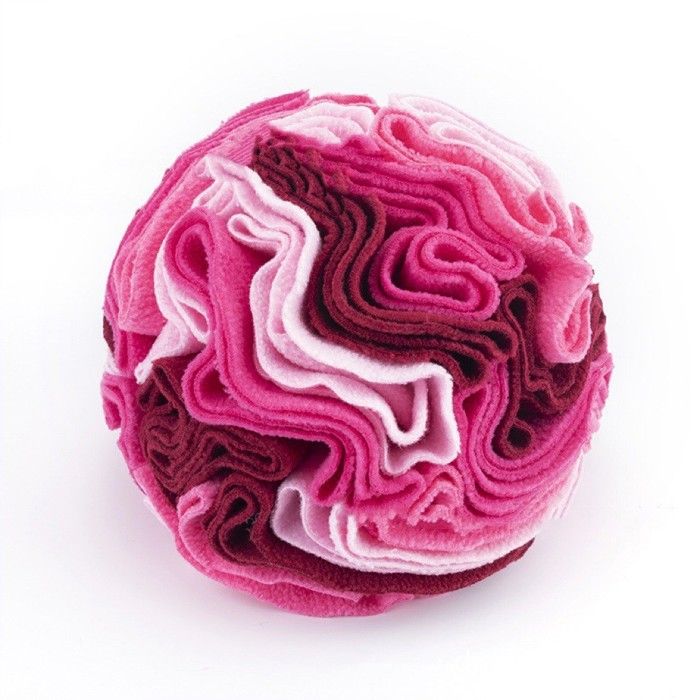 Jouet interactif pour chien - Phoesky - Puzzle Snuffle Ball - Tapis de reniflement - Rose - 2-10x10 cm - Polaire