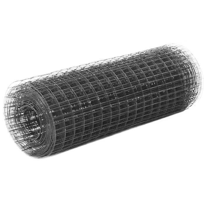 BURKE@ Gris Grillage acier avec revêtement en PVC 25x05 m gris 4.57 kg Haute qualité  A609