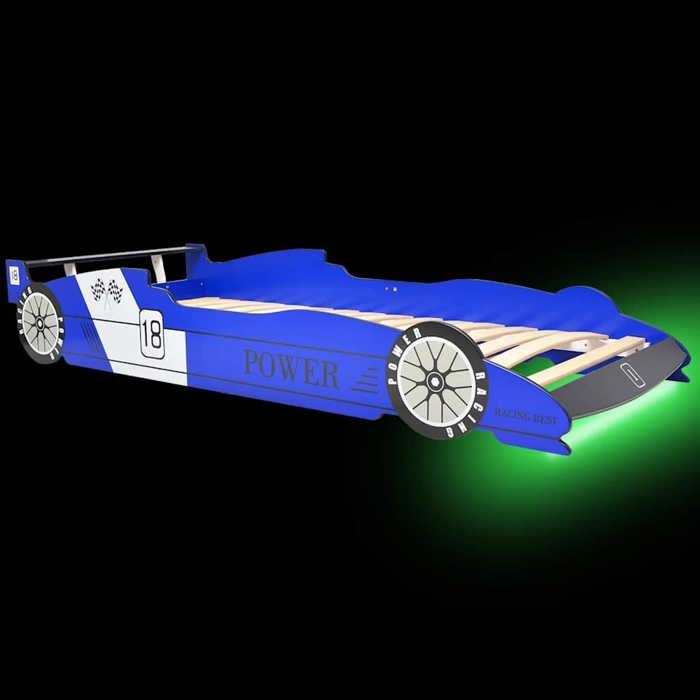 Best 2026Lit 1 places Bleu - 90x200 cm - LEMON® - Lit voiture de course pour enfants avec LED 90x200 cm Bleu 8540600