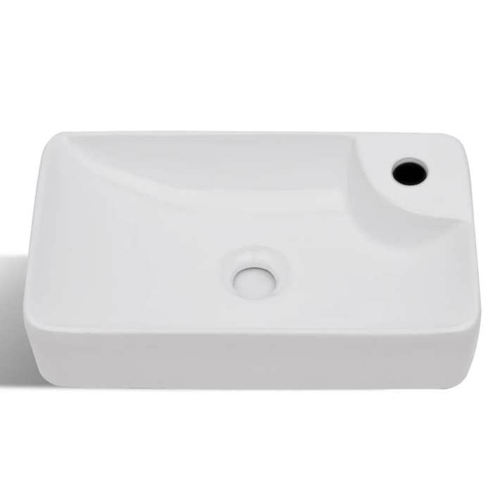 Blanc Vasque à poser(1 pcs）- SARAZYJ - Lavabo à trou pour robinet céramique Blanc pour salle de bain Hot66889736