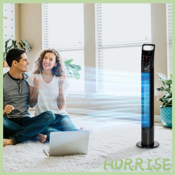 Cocosity Ventilateur Colonne Silencieux 40 W 3 Modes 3 Vitesses Télécommande Oscillant 70° Minuterie Et Contrôle Tactile - Cocosity