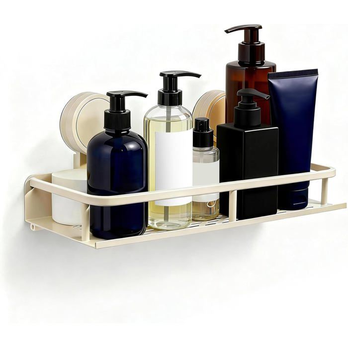 Étagère de douche sans perçage - SWAPY - Dimensions 12x30x4 cm - Matériau aluminium - Finition polie