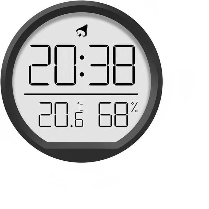 Horloge numérique LCD thermohygromètre Design magnétique suspendue Calendrier 12/24 heures pour la maison la cuisine le bureau