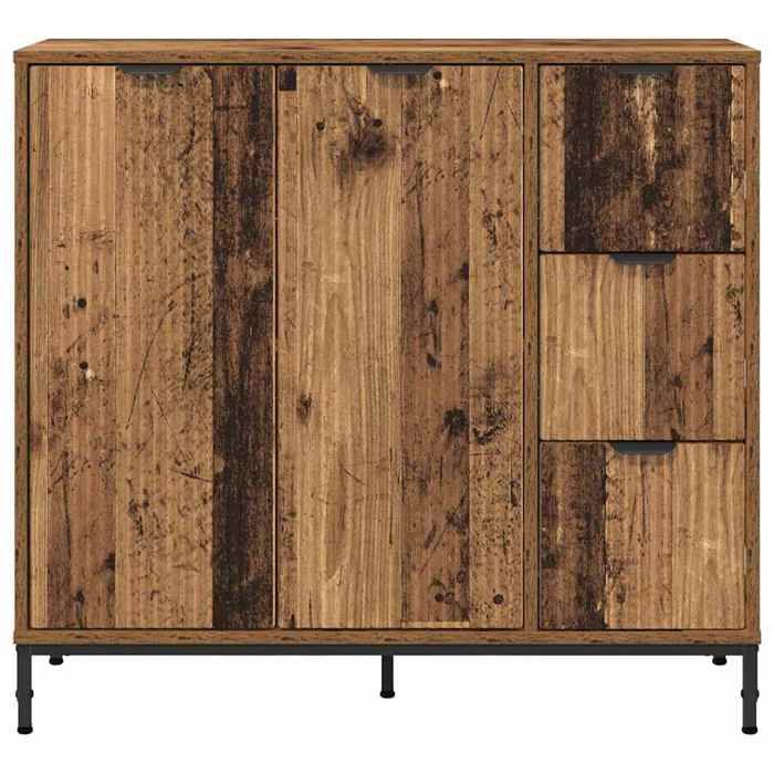 NEUF Commode salon - Armoire polyvalente élégante Buffet Enfilade Bois ancien 89 5 x 33 x 82cm Bois dingénierie FR00_21726612446