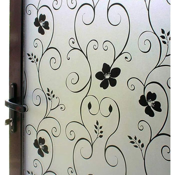 Film statique givré 50x100 cm – Anti-UV sans colle motif noir