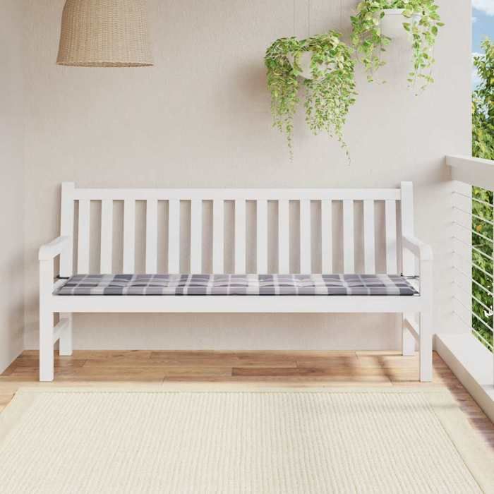 Banc de jardin - vidaXL - Banquette de jardin - tissu - gris - 180 x 50 x 4 cm - Coussin inclus - Imperméable@oau73d