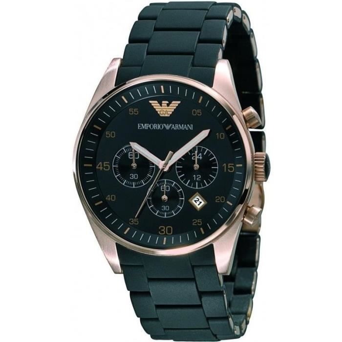 ARMANI JEANS Montre bracelet Homme AR5905 - Quartz - Analogique - Acier - Noir