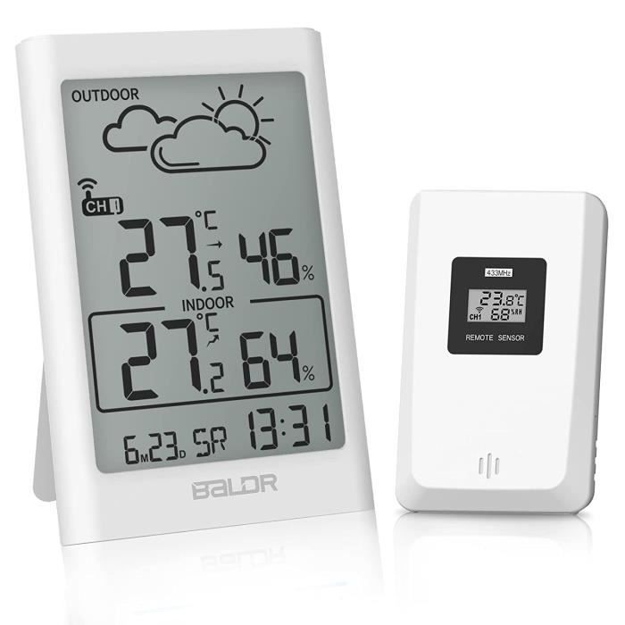 Station Météo Numérique Avec 3 Capteurs – Thermomètre, Hygromètre, Baromètre – Affichage Radio | Neuf – Garantie 1 Mois