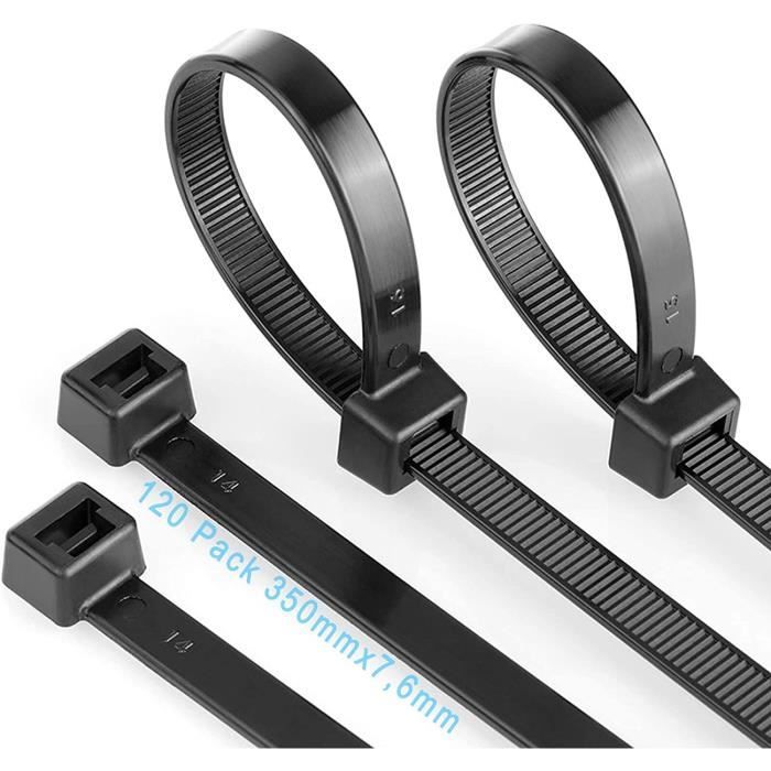 YUESUO 100 Pièces Attaches de Cable Colliers Serre-Cable 200 * 4 mm Autobloquant Zip Ties Collier Serrage en Plastique 
