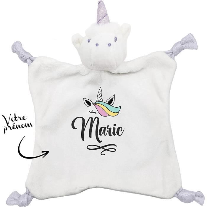 Doudou personnalisé avec Un prénom Peluche Licorne Blanche Personnalisable  pour Enfant Cadeau de NaissanceAnniversairebébégar [43] - Cdiscount  Puériculture & Eveil bébé