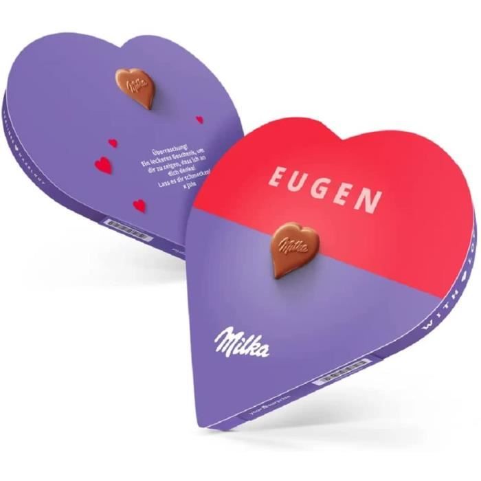 Coeur Milka Chocolat personnalisé - Coeur Milka personalisé avec prénom et  texte, avec pralines en forme de coeur et intérieu[J88] - Cdiscount Au  quotidien