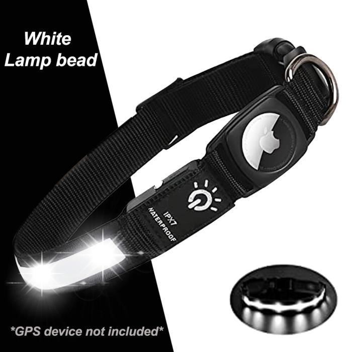 Collier,Localisateur GPS pour Apple Airtag,étanche,lumière Led pour collier  de chien,chargeur USB,natation - Black Lamp Bead-33-45cm - Cdiscount