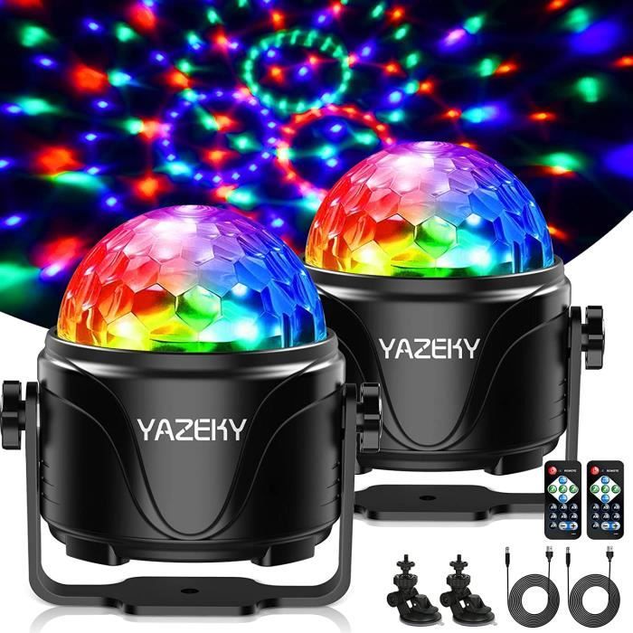 Boule Disco,360° Rotative Boules à Facette Commande Vocale Lampe de