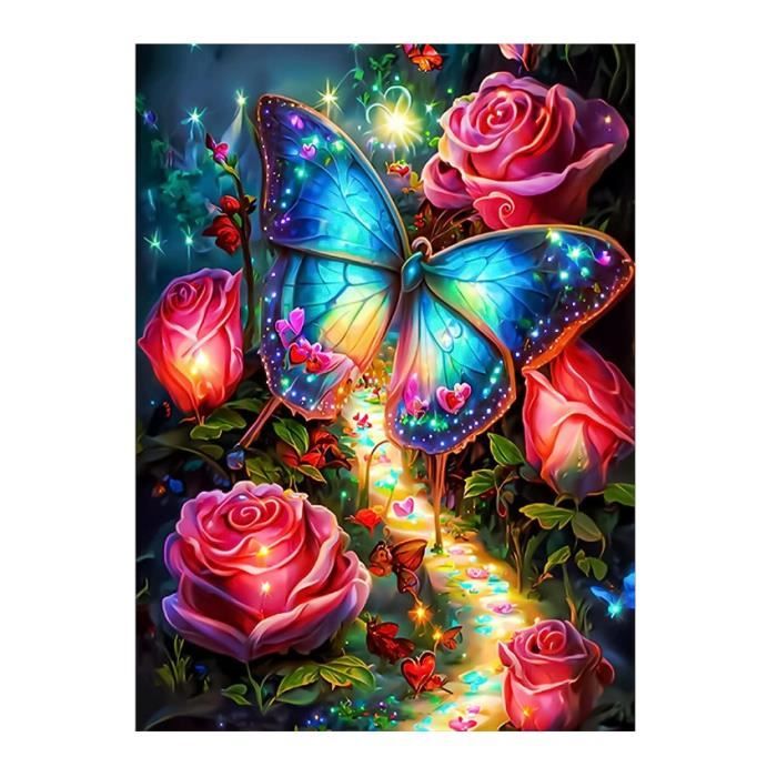 AIRDEA Papillon Peinture En Diaant Kits Pour Adultes Enfants, 5D Rond