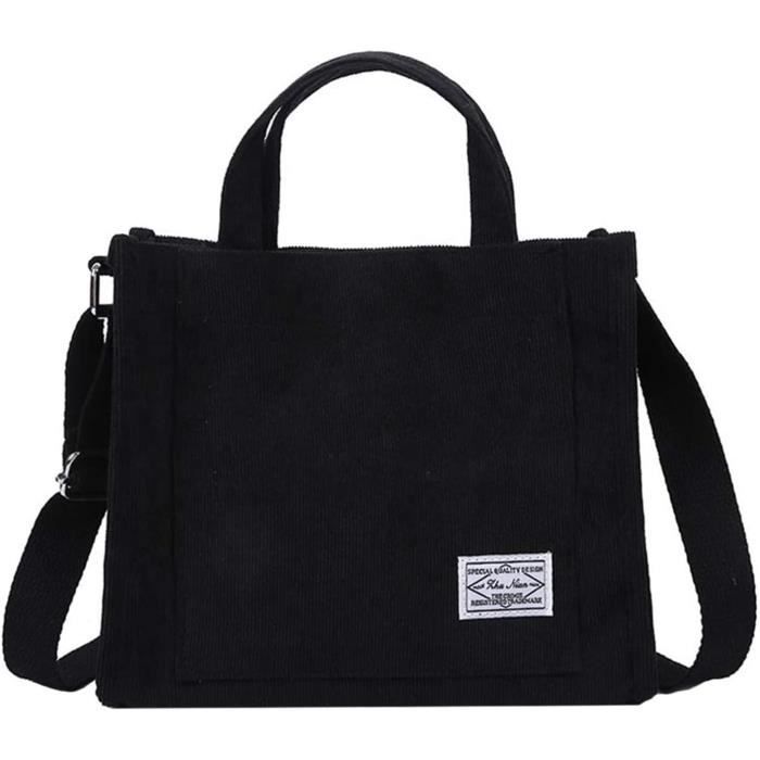 BIOSA Sac Fourre-Tout Velours Côtelé Femme - Sac à Main Grande Capacité Bandoulière Avec Poches Chic
