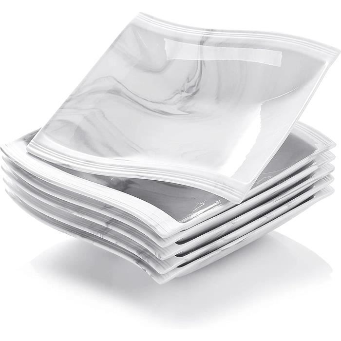 2 Plateaux Ovales En Céramique 35.5x23.3cm - Pour Service Viande, Sushi, Dessert - Blanc Classique