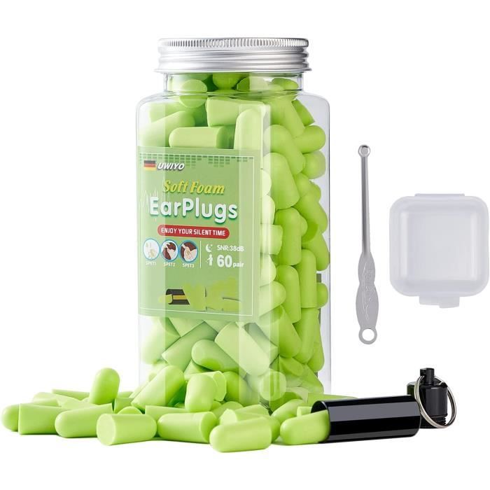 Lot De 60 Paires De Bouchons D'oreille Mousse Jsdoin + étui - Orange