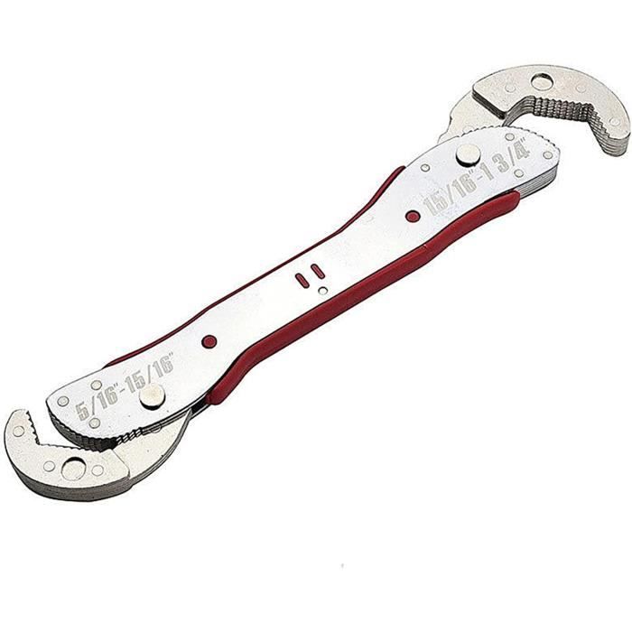 Clé Universelle multifonctionnelle Clé à cliquet réglable pour Artisans plombiers (Argent