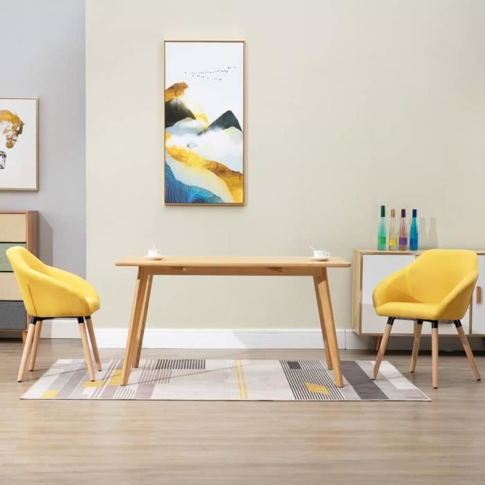 BricoHaute qualité-Lot de 2 Chaises de salle à manger Chaises Fauteuil Contemporain Scandinave - Siège Cuisine - Jaune Tissu1987