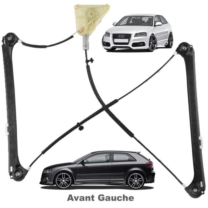 Mécanisme de lève vitre pour Audi A3 - 3 portes (8P) AVANT GAUCHE (conducteur) de 2003 à 2012