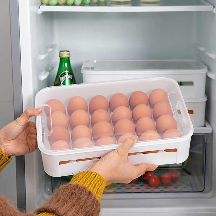 LOMUG Boite a Oeufs en Plastique, Rangement Oeufs frigo, Boite à Oeuf de Rangement  Frigo, Porte-œufs Pour Réfrigérateur, Tiroir à œufs pour Réfrigérateur,  Boîte de Rangement oeuf Frigo Pour œufs Frais 