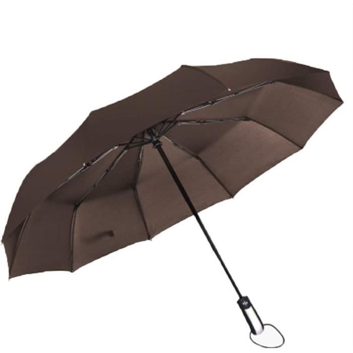 COLLAR AND CUFFS LONDON Parapluie Pliant Solide 80 Km/h - 12 Baleines Fibre De Verre, Ouverture/Fermeture Automatique, Toile Aérée Anti-Retour, Poignée Bois, Compact 34 Cm (Homme/Femme)