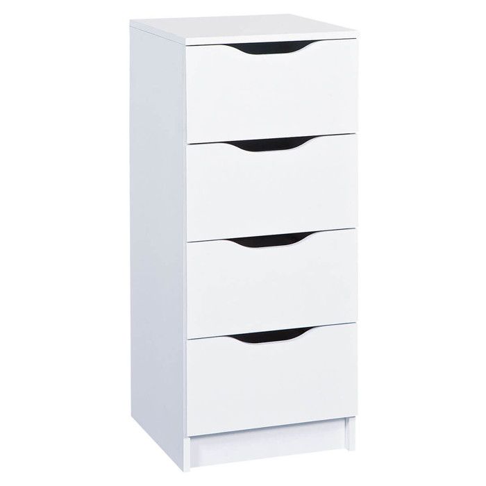 JENNY BLANC - Chiffonnier 4 Tiroirs Coloris Blanc
