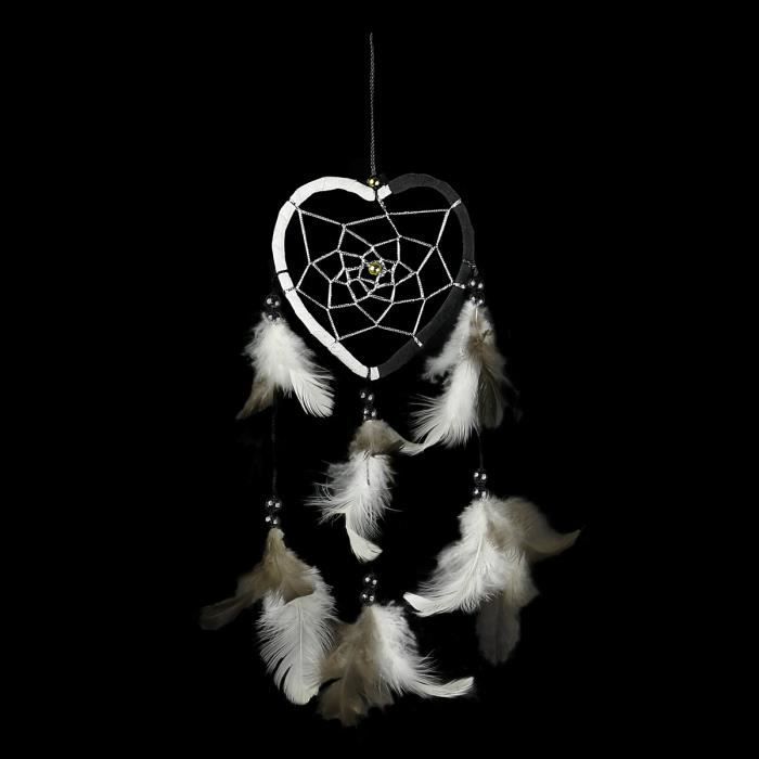 Capteur De Reve Attrape Reve Noir Et Blanc En Coeur Cdiscount Maison