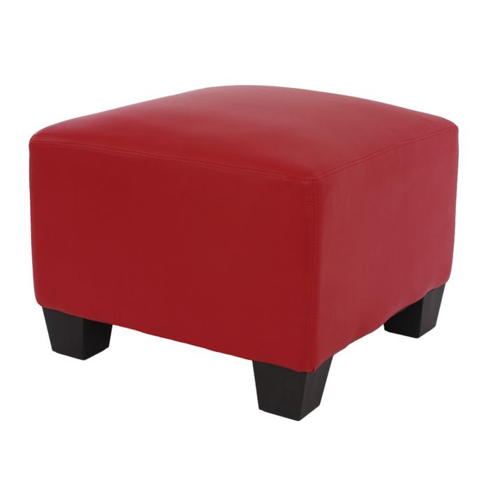 Canapé-élément pouf repose-pied Lyon modulaire simili-cuir ~ rouge Canapé-élément pouf repose-pied Lyon modulaire simili-cuir ~ rouge