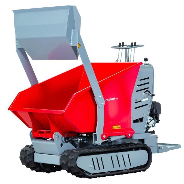 Brouette motorisée hydrostatique 9 CH à chenilles avec pelle 500 kg et ...