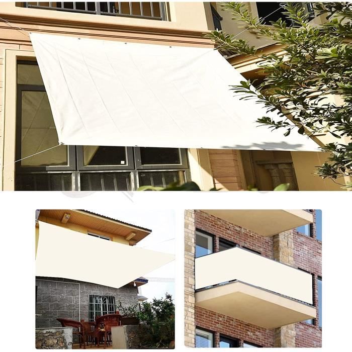 Voile D'Ombrage Rectangulaire 2.5X3.5M Imperméable Toile Ombrage Uv