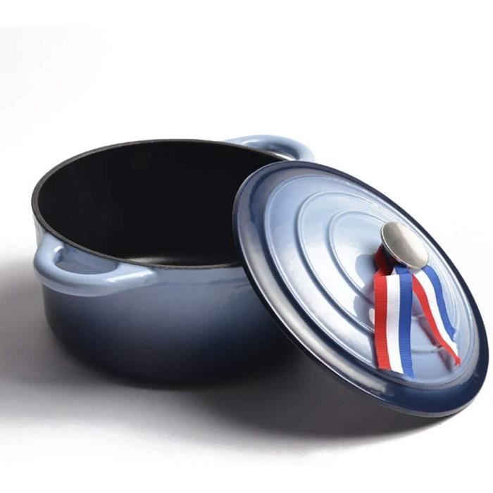 21cm ronde cocotte, signature fonte émaillée fer ronde cocotte avec couvercle, marmite multi