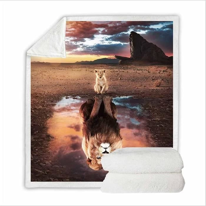 Animal Mise En Miroir Lion Tigre Chat Couverture D Agneau En Cachemire Impression 3d Velours 70x140cm 258 Cdiscount Maison