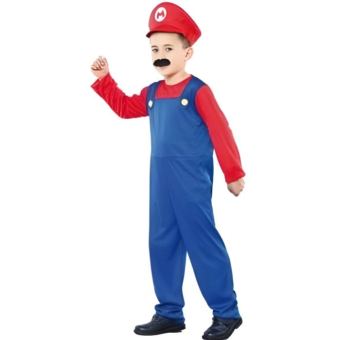 Déguisement Plombier Mario - Mario - 10/12 ans - Garçon - Bleu - Licence  Mario - Cdiscount Jeux - Jouets