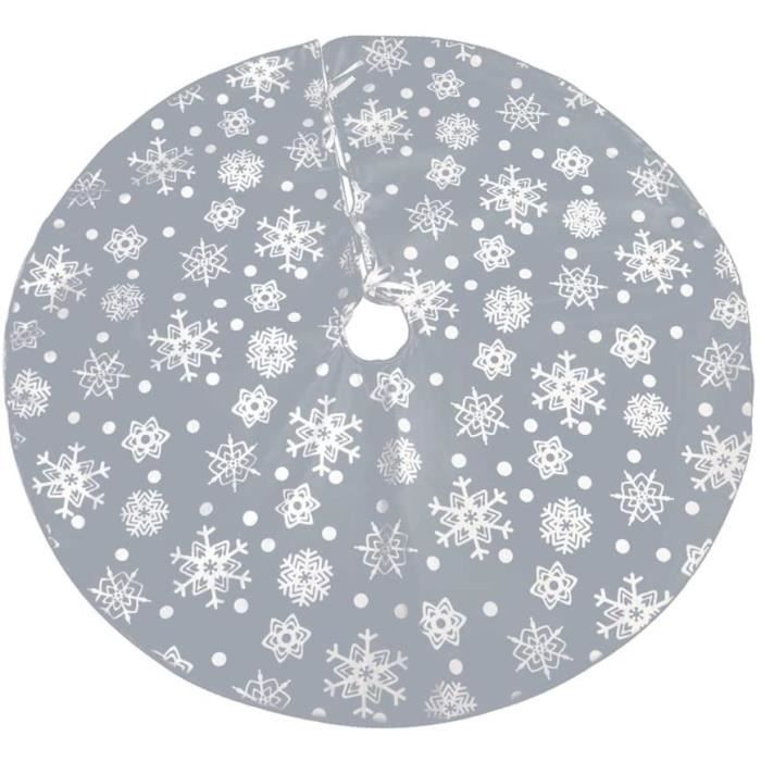 Domybest Jupe de Sapin de Noël en Peluche Blanc Jupe Arbre de Noël Tapis de Sapin De Noël en Fausse Fourrure Couvre-Pied de Sapin de Noël Cache Pied Sapin de Noël