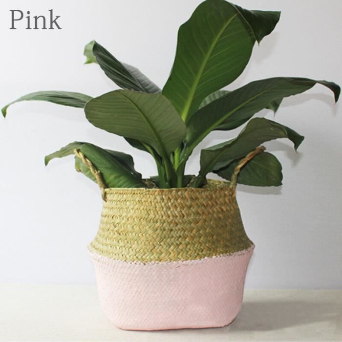 Panier à Plantes Tressé Koomuao - Pot De Fleurs Jonc De Mer Marron Petit - Décoration Intérieur Extérieur
