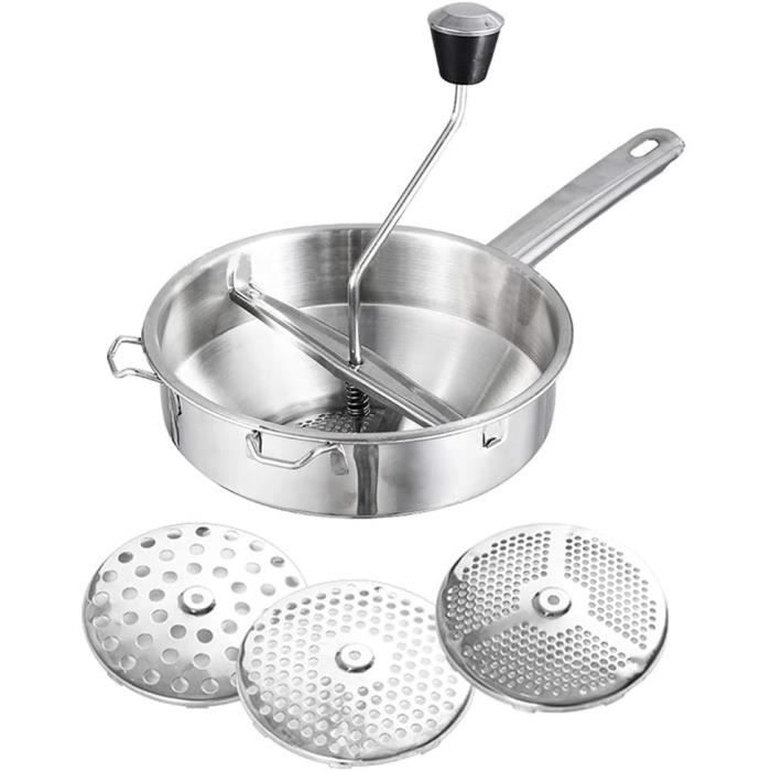 Moulin à Légumes Manuel Moulinex Classic - Inox, Fabriqué En France, 2 Grilles, Purées Et Compotes