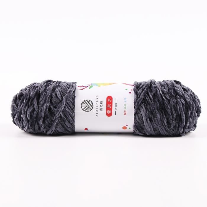 Lot De 5 Pelotes De Fil Chenille Mila - 100g Chaque, Variation De Bleus, Matière Polyester/viscose