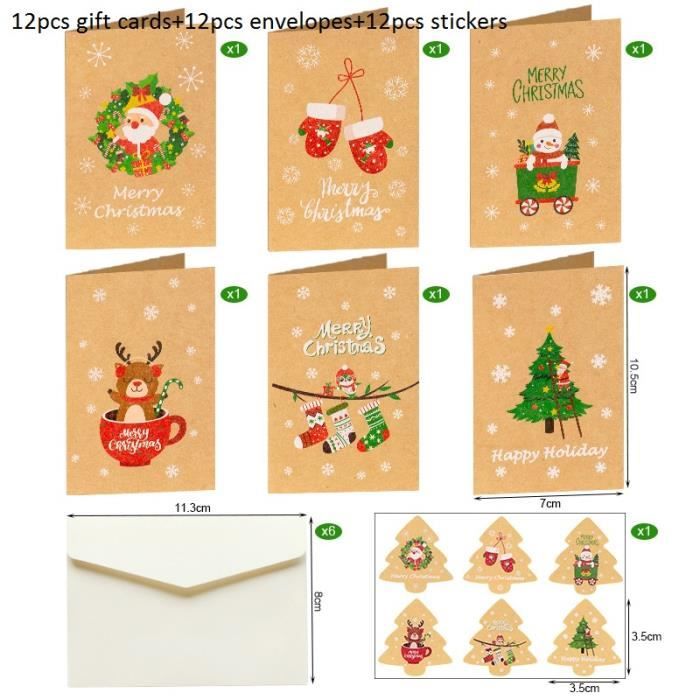Lot De 10 Cartes De Vœux Avec Enveloppes | Vierges | Multicolore