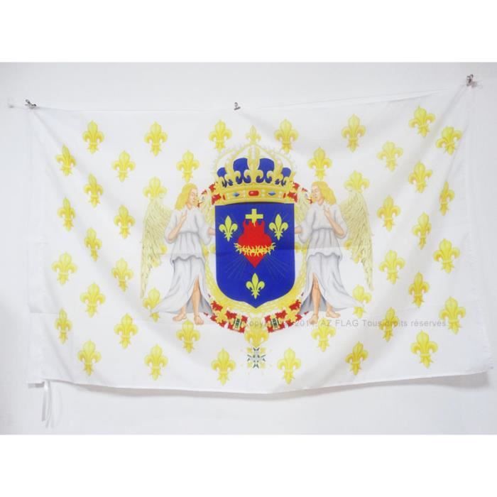 AZ FLAG Drapeau Roi de France Fleur de Lys 90x60cm Drapeau royaliste français 60 x 90 cm Fourreau pour hampe