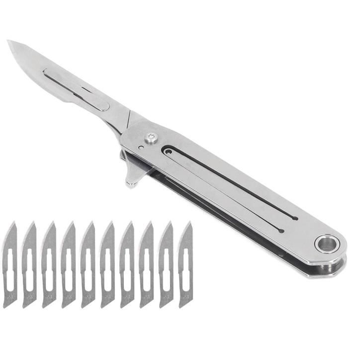 MINI COUTEAU PLIANT Manche En Laiton Lame En Acier Inoxydable Mini
