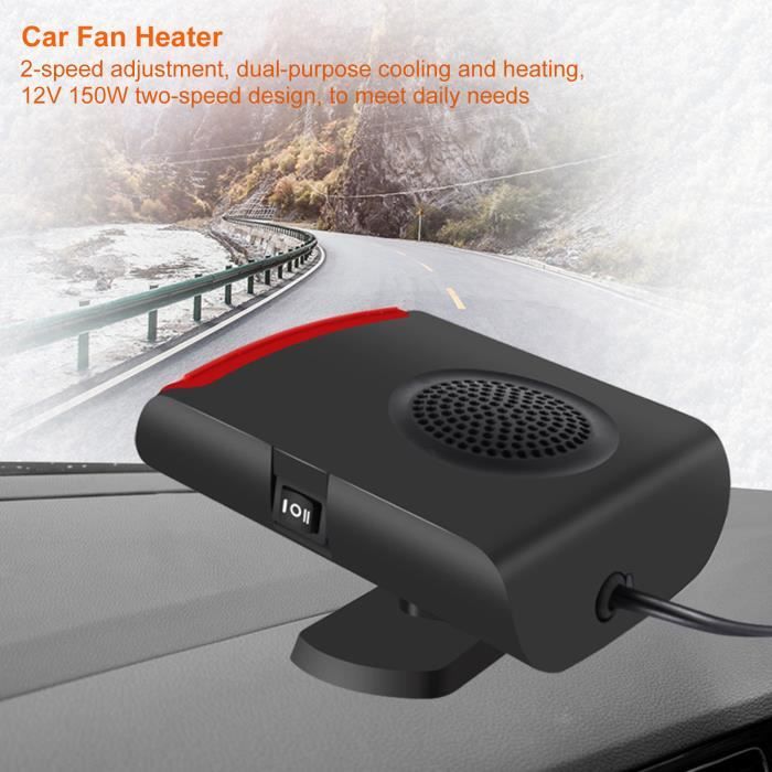 Dilwe Radiateur soufflant Chauffage ventilateur voiture chauffage à air 150W 12V Dégivreur de pare-brise rotatif à 360