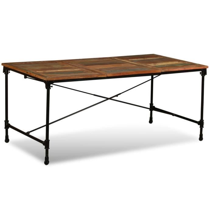 drfeify table de salle à manger bois de récupération massif 180 cm                10676