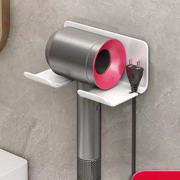 Support pour sèche-cheveux, support pour sèche-cheveux mural, support pour sèche-cheveux avec support de câble, aucun perçage requis | Leroy Merlin