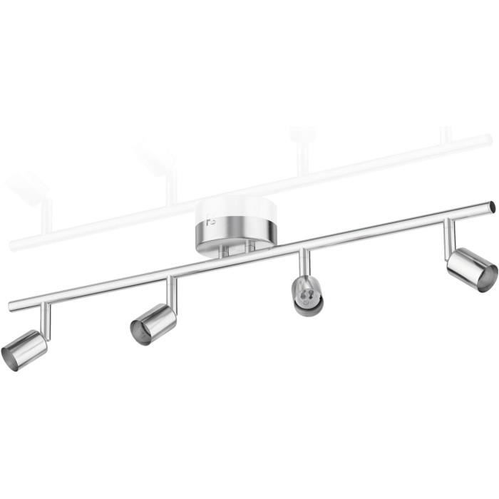 Plafonnier 4 Spots Orientables Alu Blanc pour Ampoule GU10 - SILUMEN