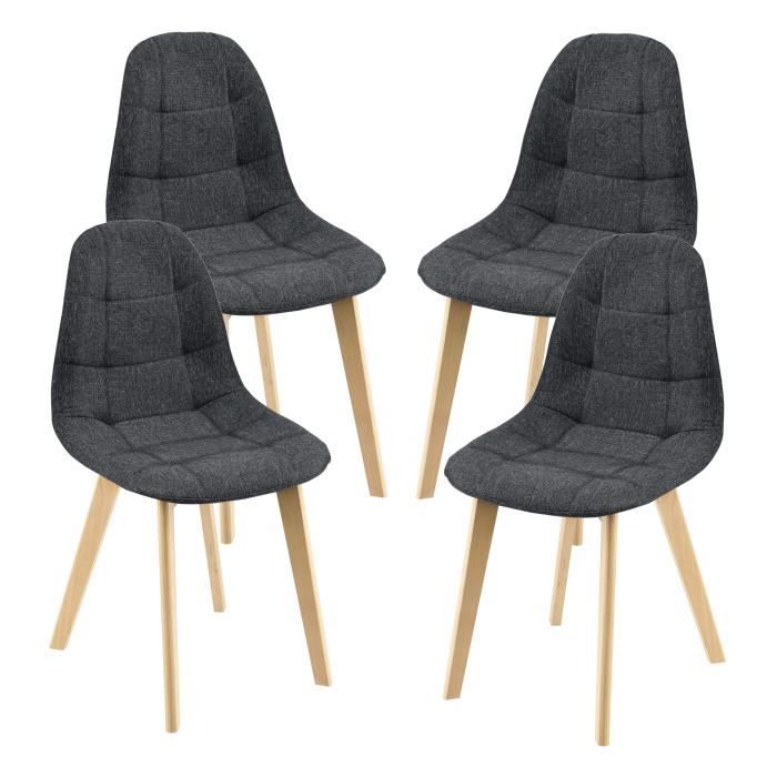Lot de 4 Chaises de Salle à Manger Kopparberg 86 x 53 x 47 cm Noir