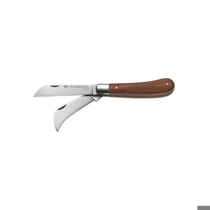Couteau d'électricien manche bois 2 lames - FACOM - 843