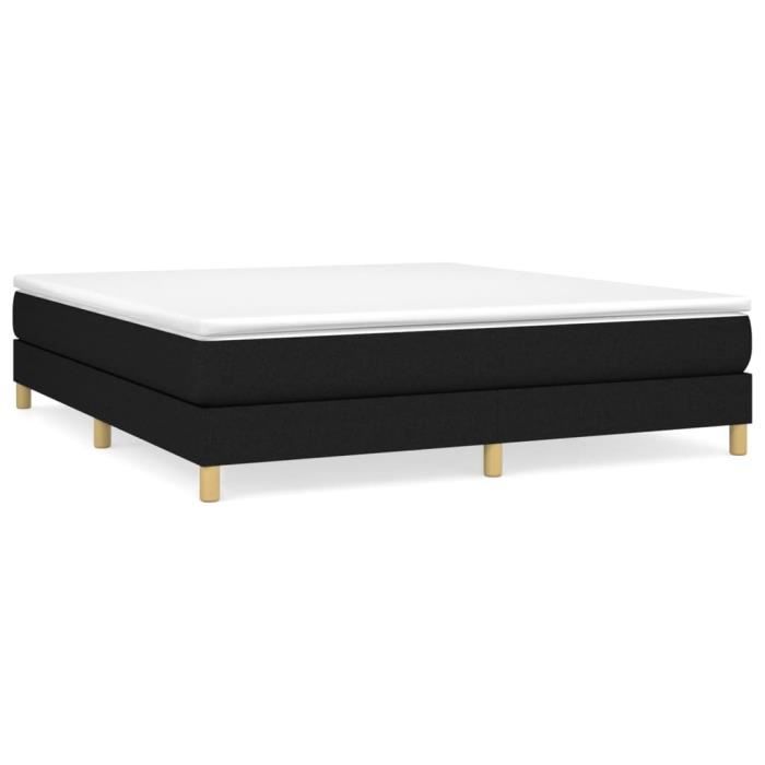 Sommier - FAFEICY - 180x200 cm - Tissu 100% polyester - Noir - Design contemporain