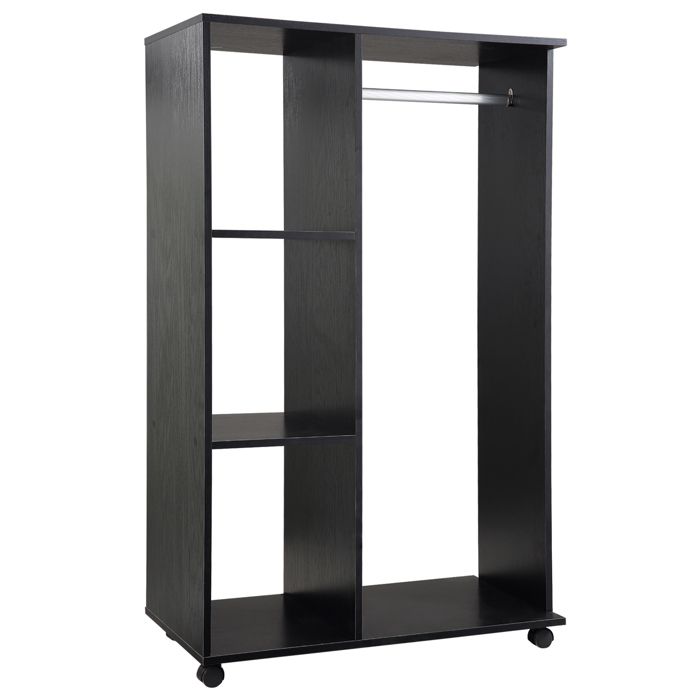 HOMCOM - Armoire penderie mobile - Panneaux de particules classe E1 - 80x40x128cm - Noir HOMCOM - Armoire penderie mobile - Panneaux de particules classe E1 - 80x40x128cm - Noir