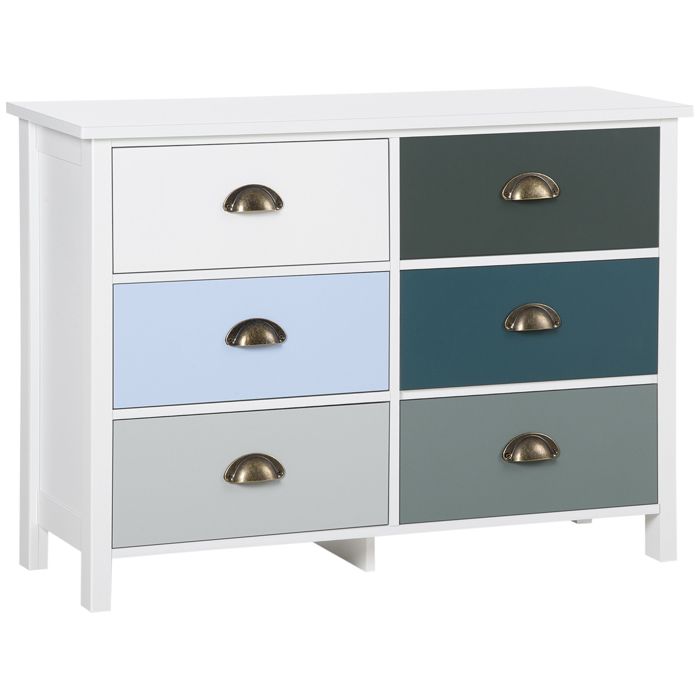 HOMCOM Commode met 7 laden, opbergkast van stof